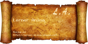 Lerner Anina névjegykártya